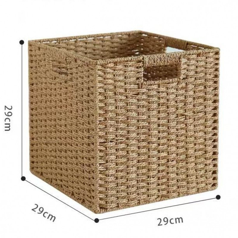Plaid Cabinet Storage Basket, Woven Snack Toy and Sundry Storage Box, Woven Basket, Wardrobe Drawer-Type Storage Box