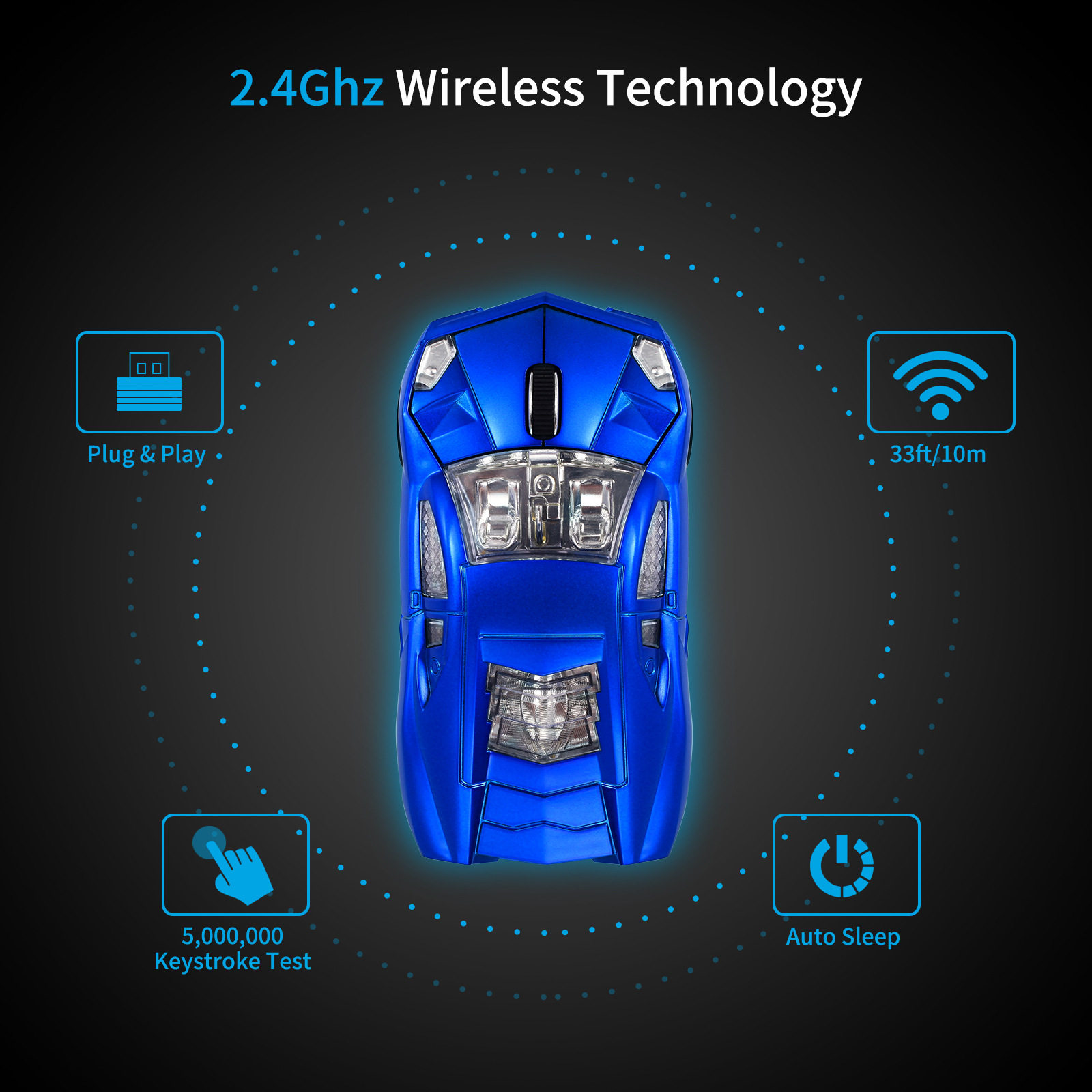 USB Car Wireless Mouse Lamborghini Car Model Sports Car Model Cross-Border Ergonomics