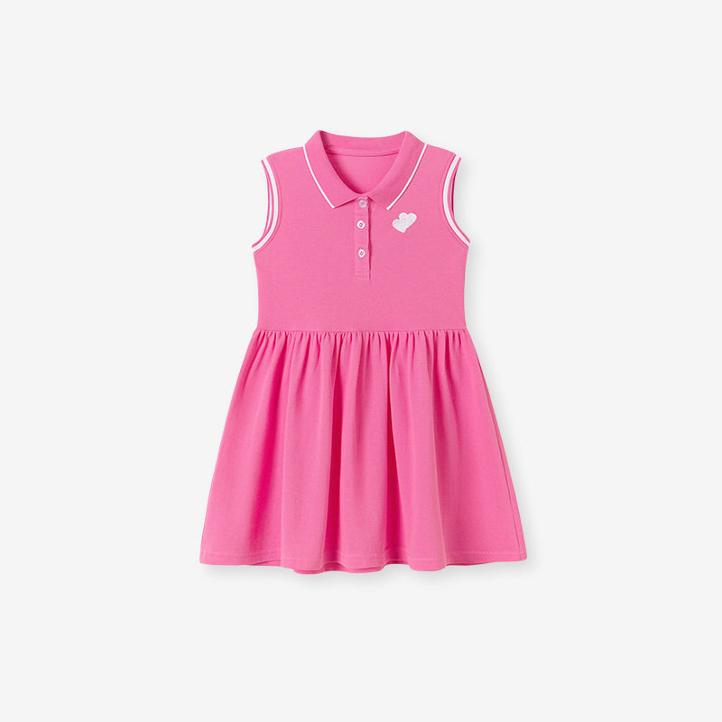 Gaun anak perempuan musim panas baru, gaun anak tanpa lengan lucu, gaun anak katun murni