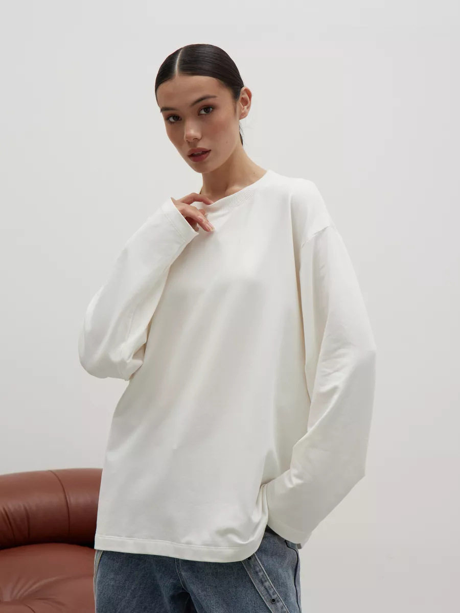 Womens Long Sleeve T Shirt 260g Combed Cotton Solid Color Loose Fit Casual Style High Quality Ready to Ship