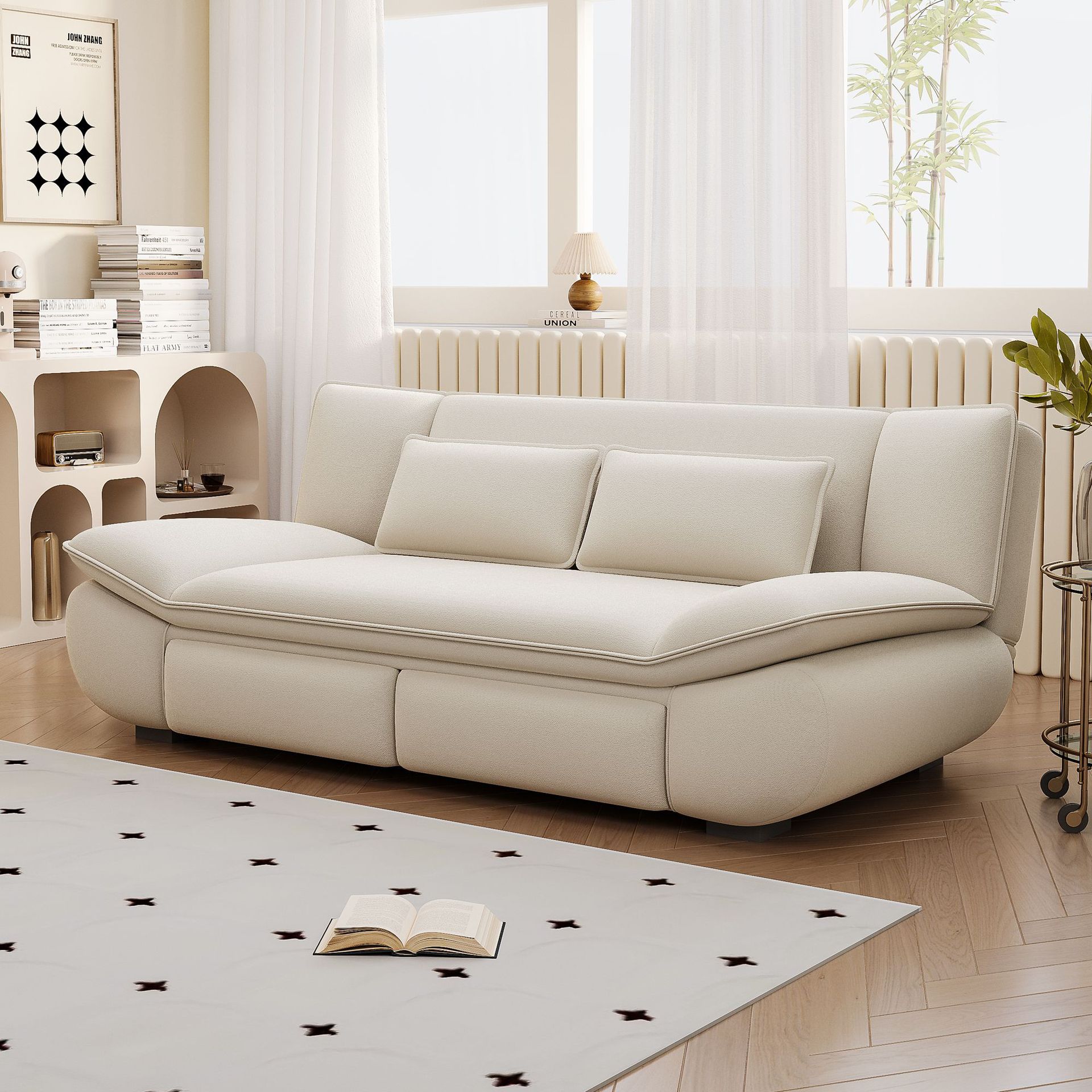 帆船沙发床牛奶绒多功能可折叠可储物两用小户型客厅网红意式沙发