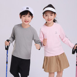 Быстросохнущая одежда для мальчиков, футболки с длинными рукавами, детская одежда для спортивных тренировок, нижние рубашки, верхняя одежда для девочек, одежда для учащихся среднего и крупного возраста