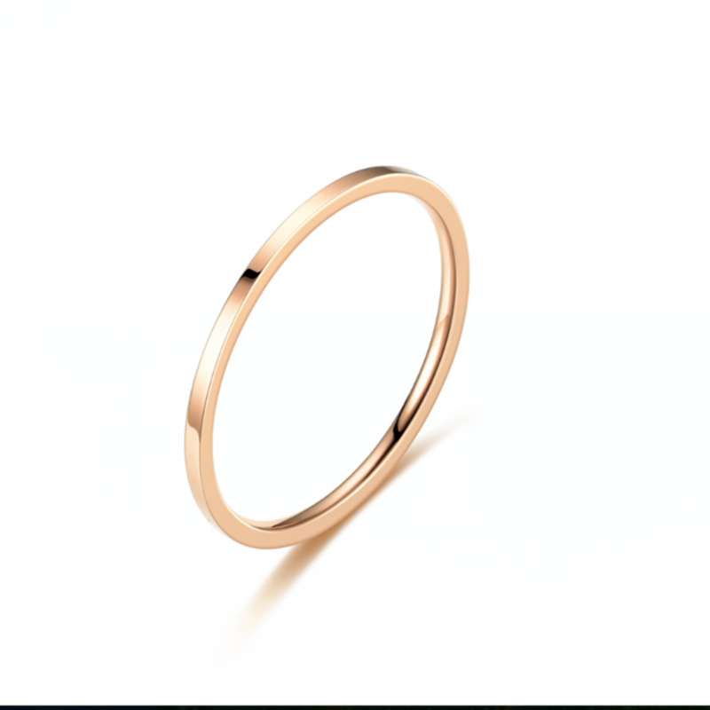 时尚简约极细素圈钛钢戒指女 轻奢小众情侣指环 爆款手饰品批发