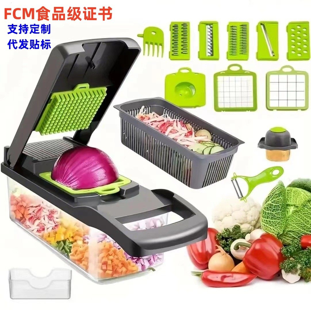 Cross-Border Hot-Selling Multifunctional Kitchen Vegetable Cutter, Potato Shredder, Household Dicer, Grater, Vegetable Slicer