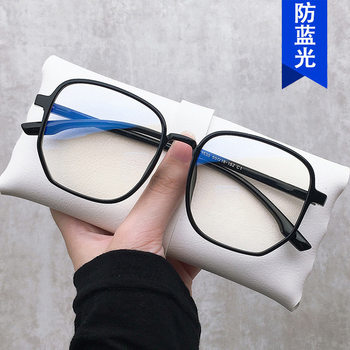 New Polygon Cyber Red Glasses Frame Fashion Anti-blue Glasses Red Riding Book with Myopia Finished Products Wholesale