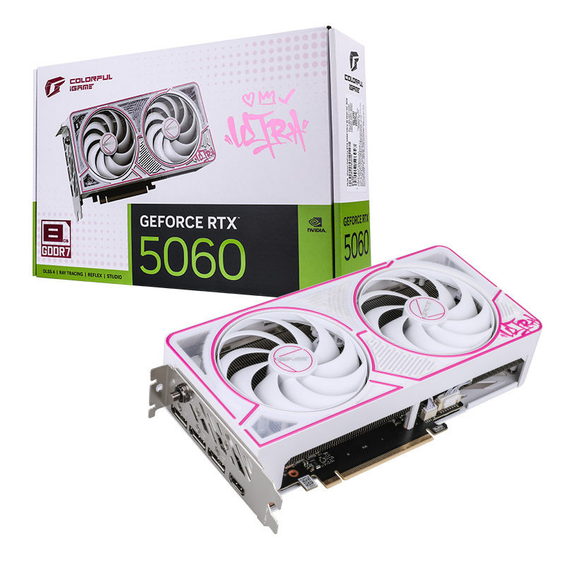 Видеокарта iGame GeForce RTX5060 Ultra W DUO OC 8GB gaming Light Chase для игрового компьютера