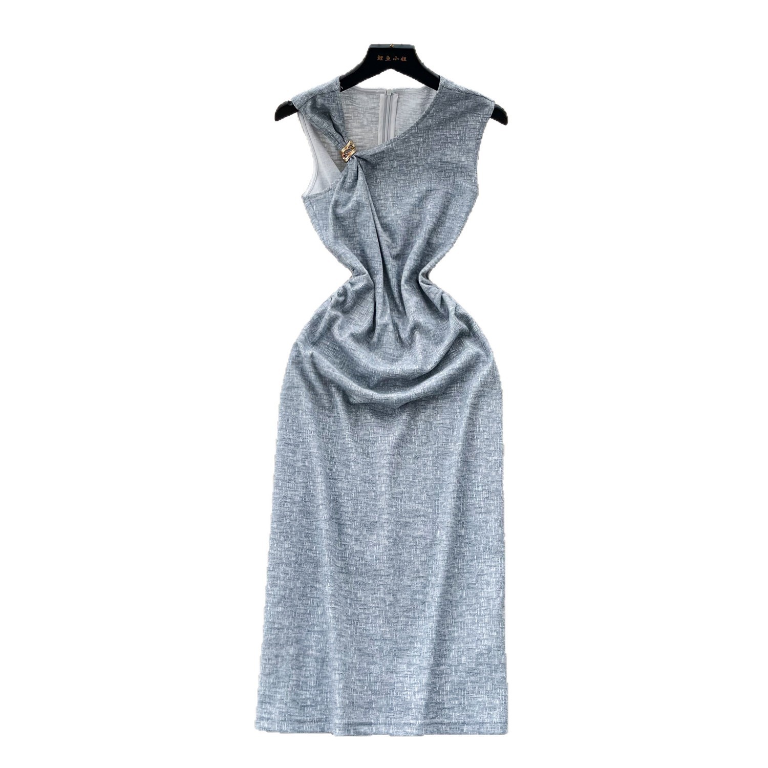 Korean Style Sleeveless A Line Dress High Waist Slim Fit Minimalist Design Summer Casual Wear Wholesale Available