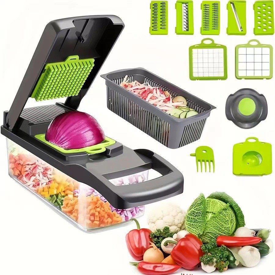 Cross-Border Hot-Selling Multifunctional Kitchen Vegetable Cutter, Potato Shredder, Household Dicer, Grater, Vegetable Slicer
