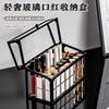 Desktop lipstick storage with lid advanced Internet celebrity dustproof large capacity lip glaze lipstick multi-layer glass storage rack with lid