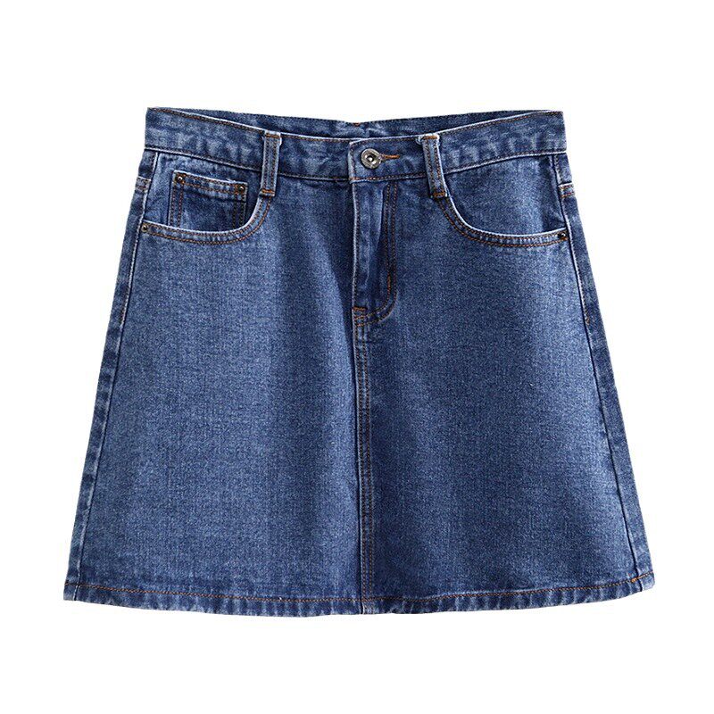 High Waisted A Line Denim Skirt Slim Fit Korean Style College Fashion Summer Wear Wholesale Available
