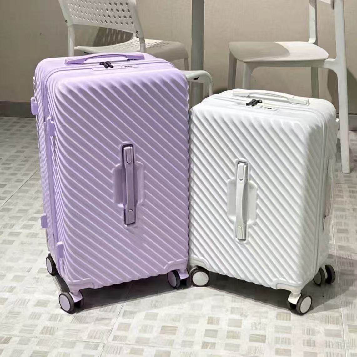 Large-Capacity Wide-Handle Luggage Suitcase with Three-Seven Division, Multifunctional 28inch Travel Suitcase for Female Students, 20inch Trolley Case Wholesale