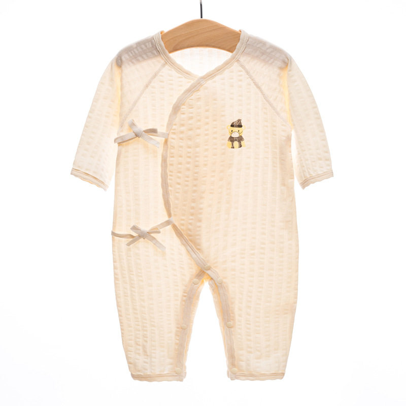 Summer newborn clothes pure cotton jumpsuit baby long sleeve thin butterfly clothes air conditioning clothes for confinement center