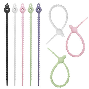 Double-Hole Gourd Silicone Tie 8-Shaped Lanyard Data Cable Digital Storage Cable Winder Multi-Function Strapping Rope