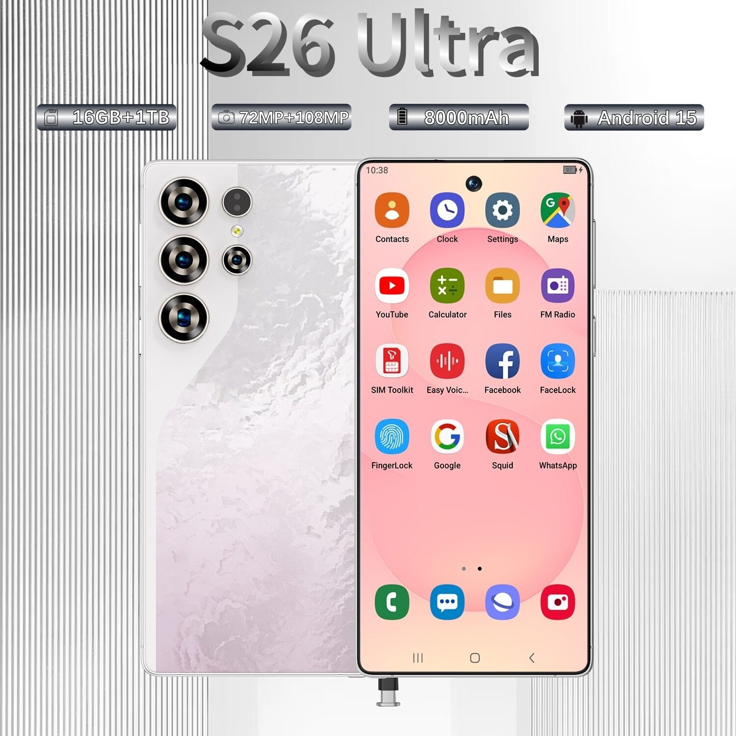 Cugo新款跨境手机S26 ultra 3GB+16GB八核处理器 4G网络
