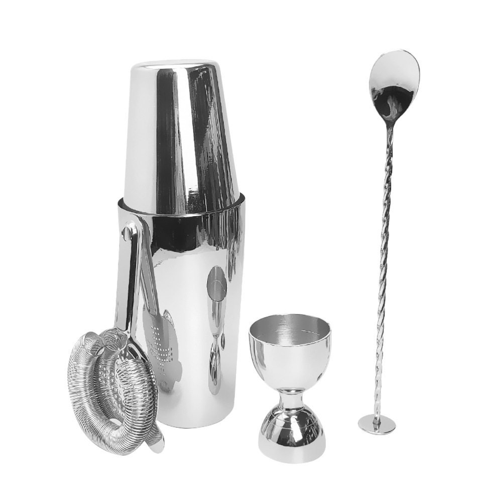 Cross-border Amazon Stainless Steel Cocktail Shaker suit 4-piece Cocktail Boston Shirk Cup Bartending Tool