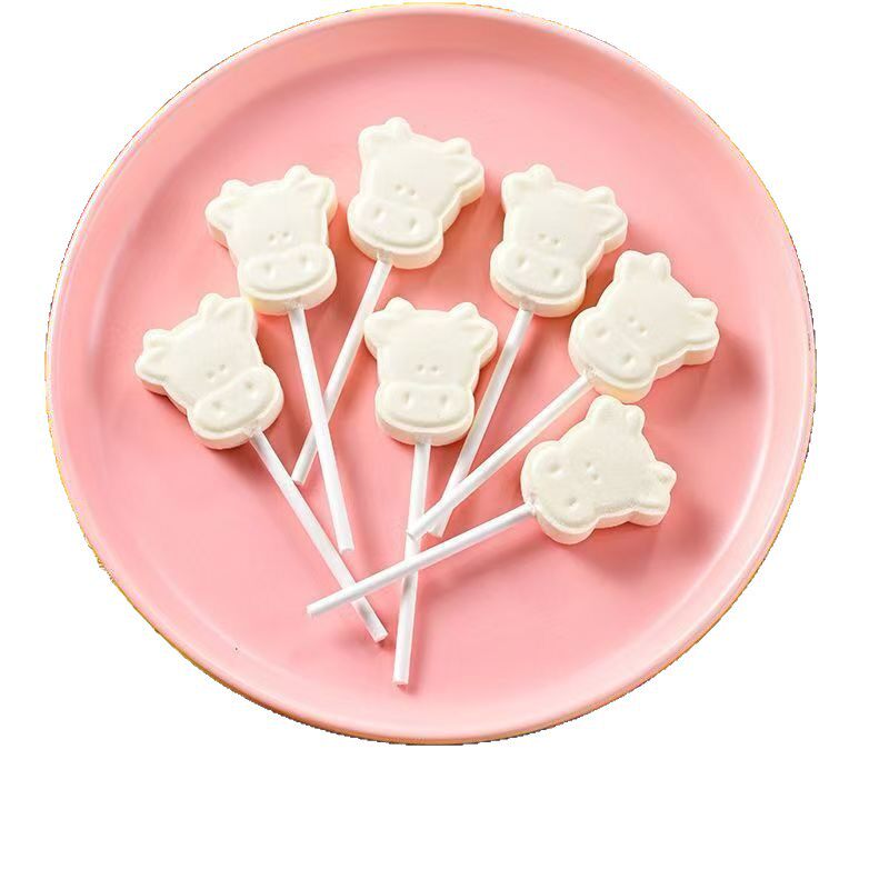 Cow Head Milk Lollipop Inspirational Certificate Lollipop Milk Flavored Milk Tablet Candy Reward Student Snacks Wholesale Delivery