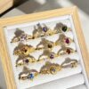 Live Blind Box Series Color Treasure Gestars Opening Ring Wave Micro-inlaid Zircon Light Luxury Advanced Sense Ring