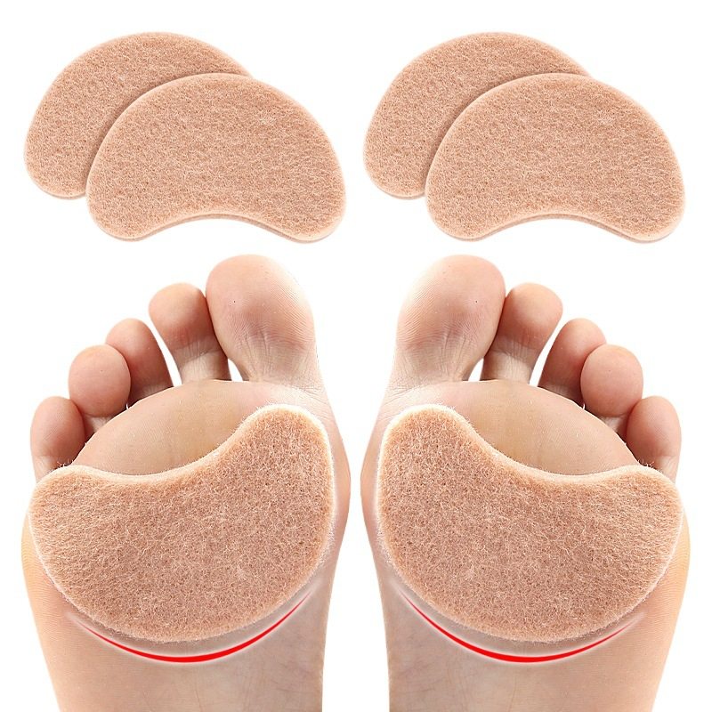 Felt Forefoot Pad High Heels Soft Wear-resistant Anti-drop Heel Paste Self-adhesive Shock Absorbing Code Half Size Heel Pad