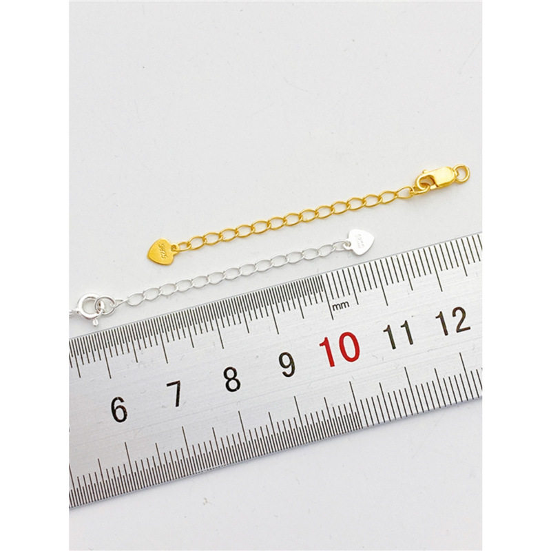 S925 sterling silver heart piece tail chain extended chain bracelet necklace diy handmade jewelry accessories handmade jewelry materials