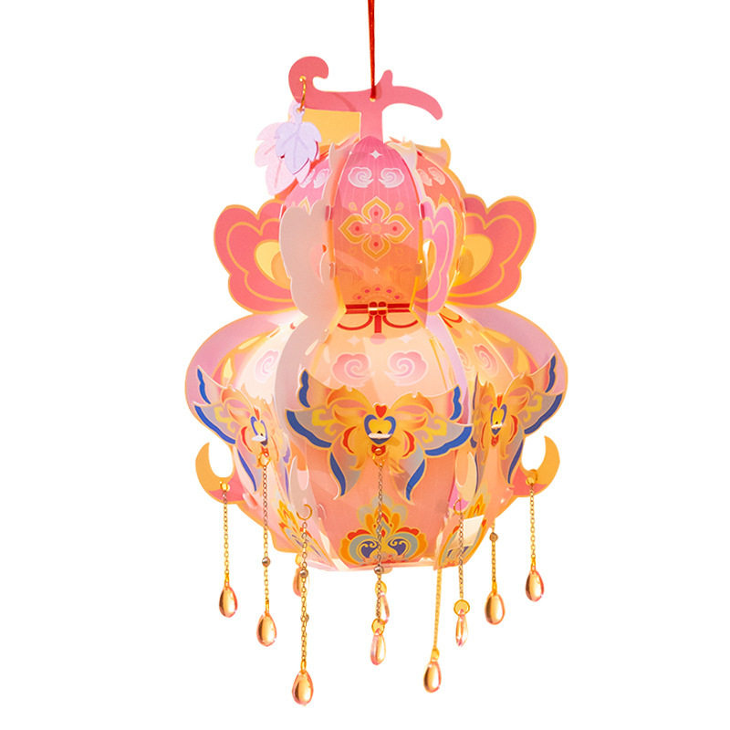 Year of the Horse Lanterns, Luminous Pvc Hand-Held Ancient-Style Gourd Lanterns, Children's DIY Craft Materials, Palace Lanterns for Stall Sales and Wholesale