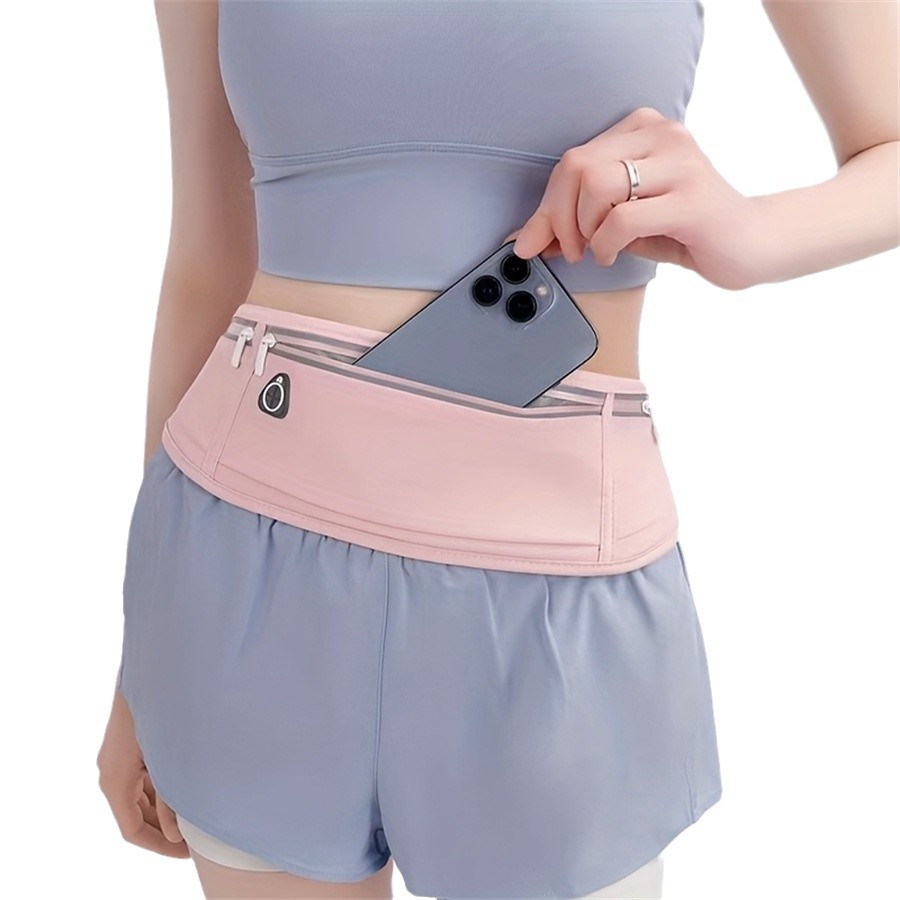 Running waist bag, sports mobile phone bag, men's personal outdoor equipment, waterproof, lightweight, marathon fitness small belt bag, women