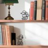 Metal Hollow Bookends L-Shaped 2-Piece Set Puppy Iron Art Desktop Decoration Bookends Bookshelf Office Storage Clip Stationery