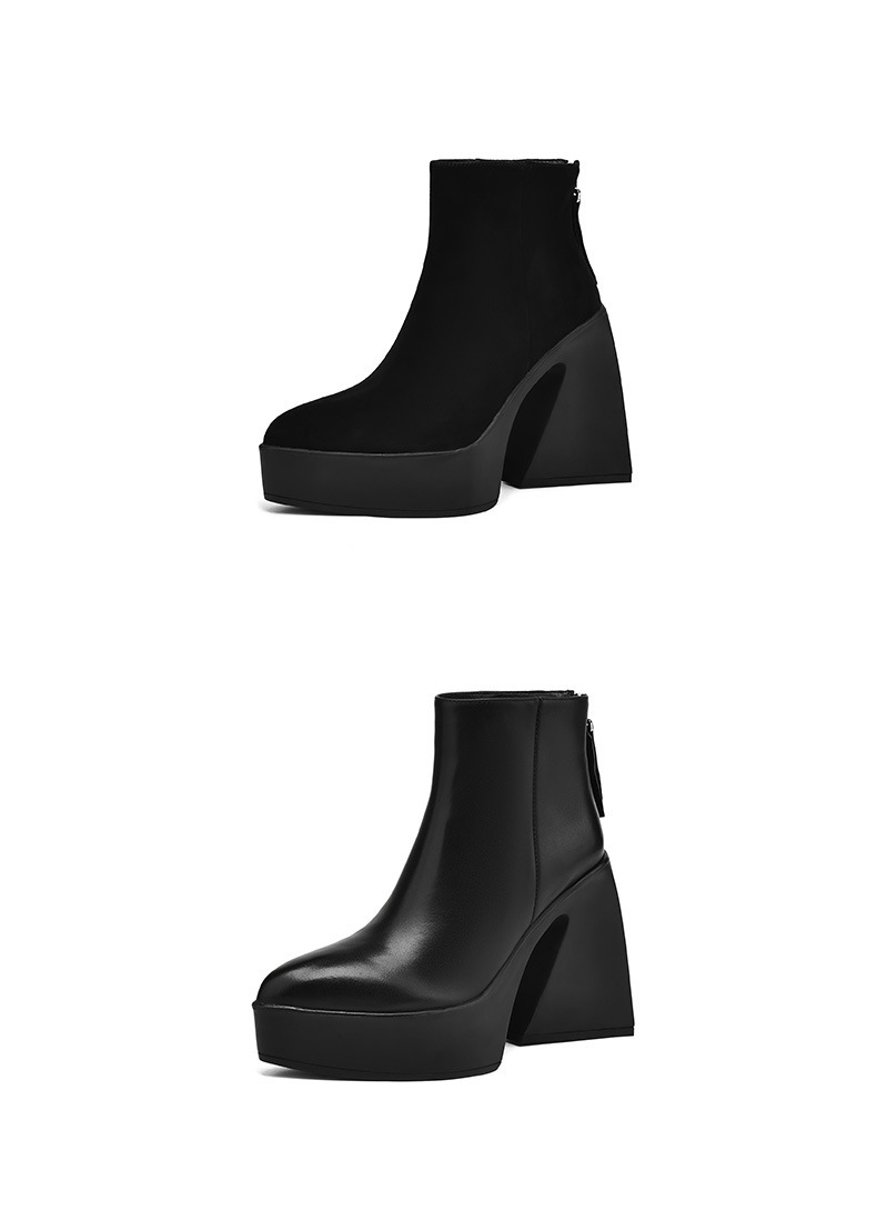 Boot Martin nữ gót siêu cao 12cm đế dày phong cách thời trang — Mặt da lót nhung, Mặt da một lớp lót trong, Mặt nhung lót nhung, Mặt nhung một lớp lót trong
