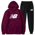 Burgundy + black pants-white label