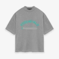 dark linen gray print green logo