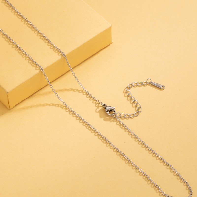Stainless steel necklace O-chain titanium steel lip chain necklace women's pendant chain box chain square pearl chain diy