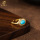 Longfeng Turquoise S925 посеребренное кольцо из 18-каратного золота с натуральным бирюзовым денье, женское кольцо класса люкс с высоким освещением mini 2
