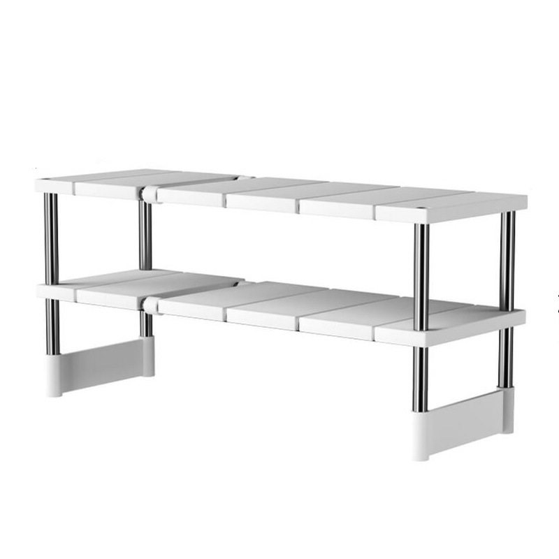 Cross-Border Labeling Kitchen Multi-Layer Retractable under Sink Storage Rack Pot and Bowl Microwave Oven Multi-Functional Shelf