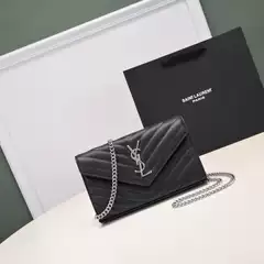 New DIY Ysl Genuine Leather Envelope Chain Bag Small Square Bag High-Quality Versatile Shoulder Crossbody Women's Bag