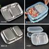 304 Stainless Steel Crisper Square Divided Student Lunch Box Sealed Leak-Proof Lunch Box with Lid Divided Fruit Box