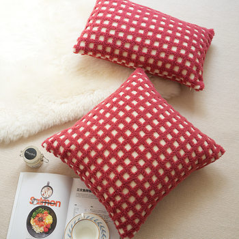Red waffle pillow living room cute pillow cushion holiday limited decorative atmosphere