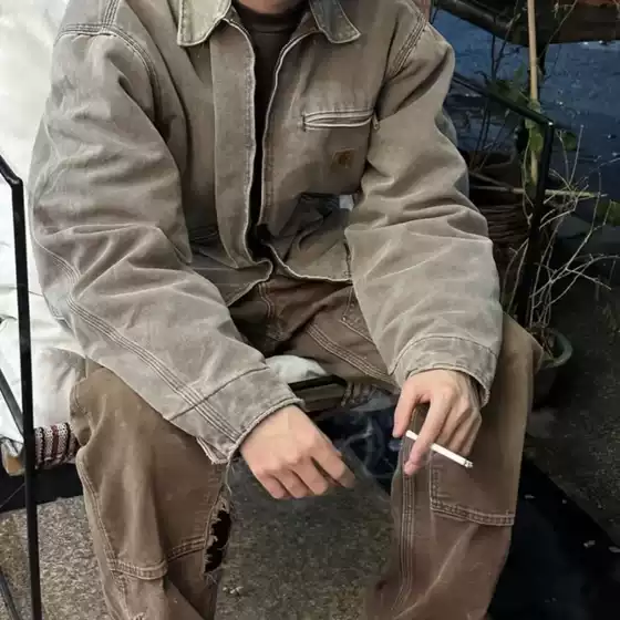 High Quality Ka@H Carha Second-Hand J97 Canvas Ready-To-Wear Washed Jacket Loose Lapel Zipper Jacket