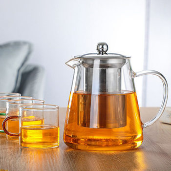 Transparent glass stainless steel filter liner teapot electric ceramic stove heating boiling water teapot steel drain Triangle pot