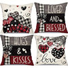 Timu Valentine's Day Pillow Red Love Printed Cushion Linen Pillow Cross-border Home Pillow Case Pillow Case