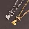 Amazon Stainless Steel Trendy Simple Heart Ot Clasp Pendant Necklace Collarbone Women's Chain in Stock Wholesale