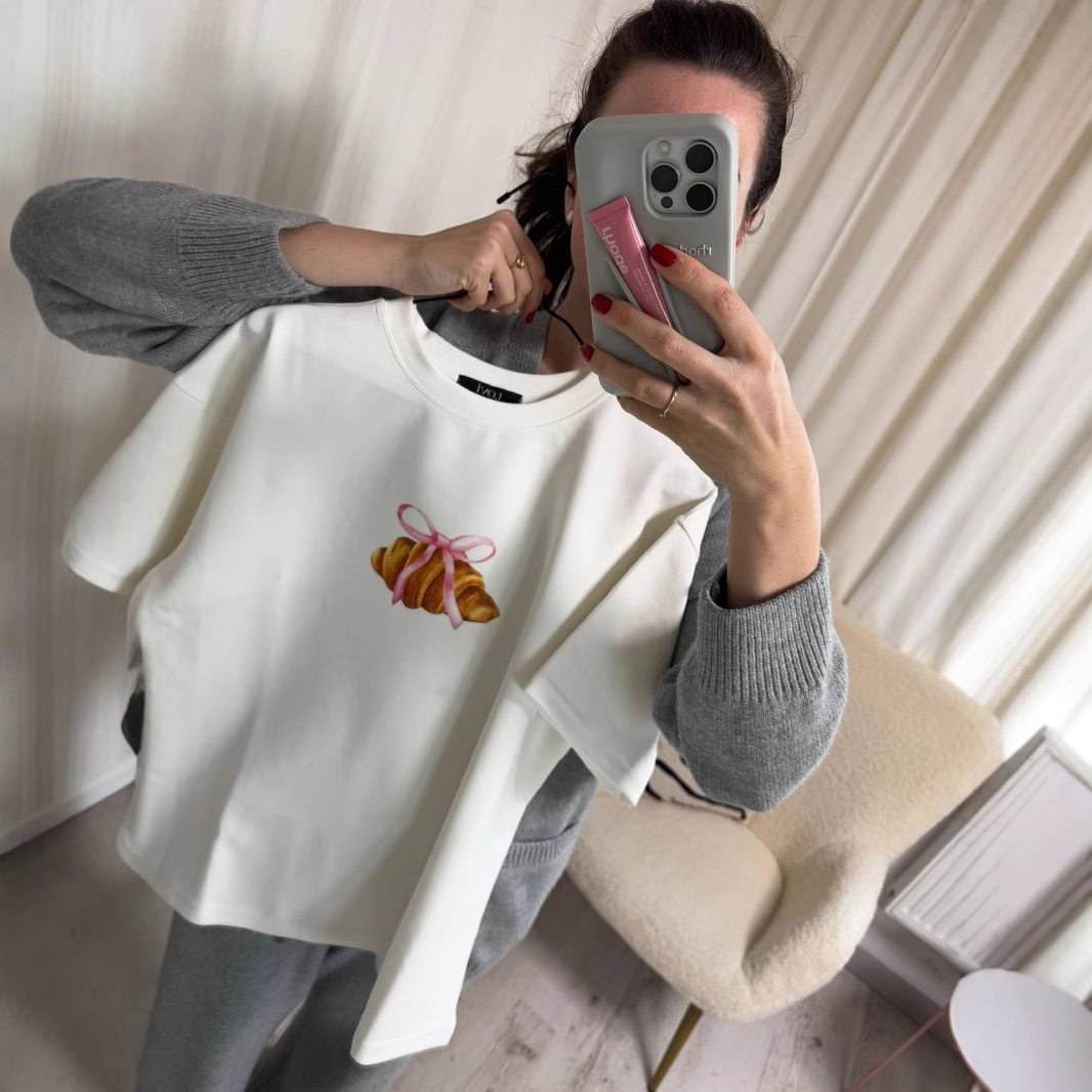 Womens Vintage Bow Print T Shirt Summer Casual Style Loose Fit Round Neck Short Sleeve 100 Cotton Wholesale
