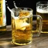 New Household Commercial Beer Cup Large Draft Beer Cup Water Cup Bar Large Capacity Thickened Glass with Handled Wholesale
