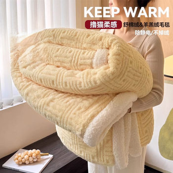 Thickened Lamb Velvet Blanket Sofa Cover Blanket Office Nap Blanket Shawl Nap Blanket Coral Velvet Quilt for Bed