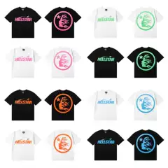 Cross-Border Export Hellstar Autumn and Winter Short-Sleeved Hellstar T-Shirt Pure Cotton Casual Short-Sleeved T-Shirt for Men and Women