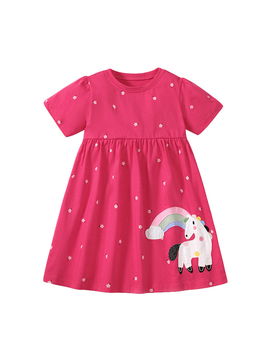 Summer Girls' Short-sleeve Dress, [Style] Cartoon Princess Dress, Toddler Casual Kids' Dress