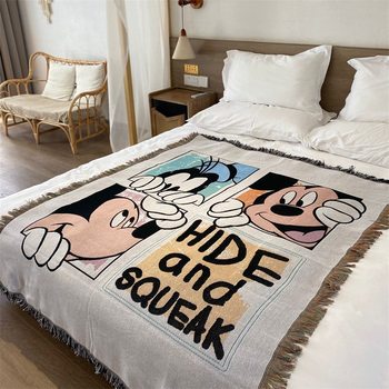 Cartoon Mickey Cute Blanket Multi-purpose Casual Decorative Sofa Towel Hanging Cloth Cover Cloth Carpet Children's Room Bed End Blanket