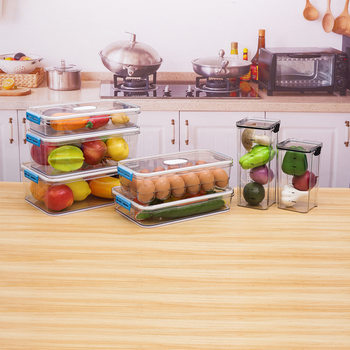 Refrigerator Crisper Transparent Egg Storage Box Kitchen Egg Tray Non-Drawer Side Door Food Fruit and Vegetable Drain Seal