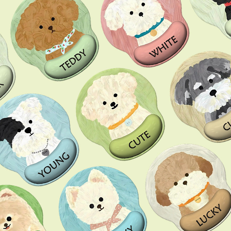 New Cartoon Cute Puppy Wrist Mouse Pad for Girls to Protect Wrist Support All-In-One Computer Keyboard Pad for Office