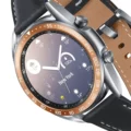 E style (41mm) rose gold circle with white characters