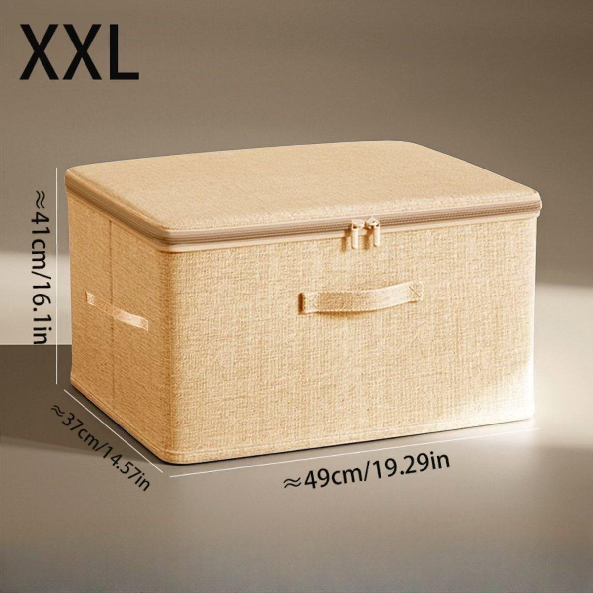 Cationic Covered Storage Box for Clothes and Quilts, Household Organizing Box, Foldableable Wardrobe Clothing Storage