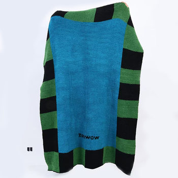 Wholesale Knitted Blankets with Plaid Patterns, Vintage Mid-Century Style, Double-Sided Thickened Half-Velvet Throw Blankets, Nap Blankets